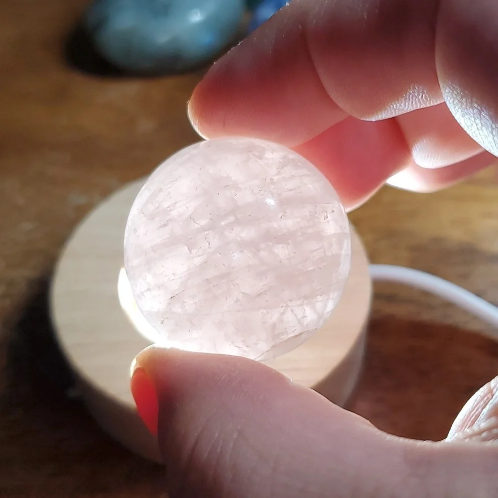 4" Rose Quartz Sphere - Picture 4 of 4